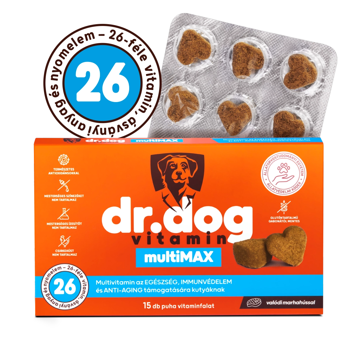 Dr. Dog Vitamin multiMAX multivitamin kutyavitamin funkcionális jutalomfalat vitaminfalat kutyák számára