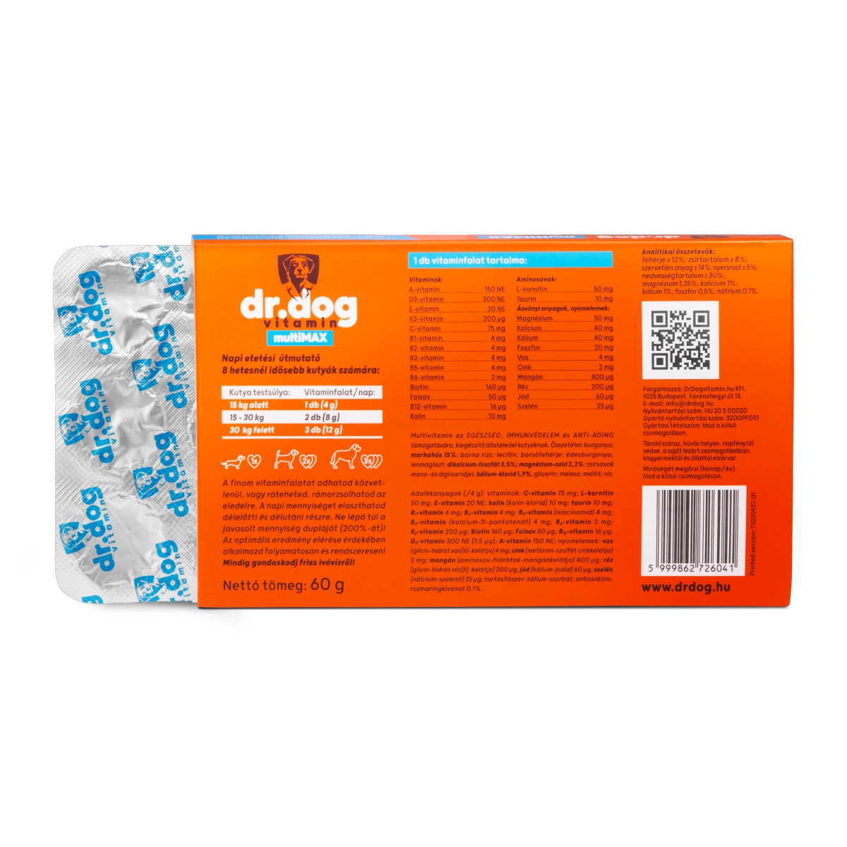 Dr. Dog Vitamin multiMAX multivitamin kutyavitamin funkcionális jutalomfalat vitaminfalat kutyák számára